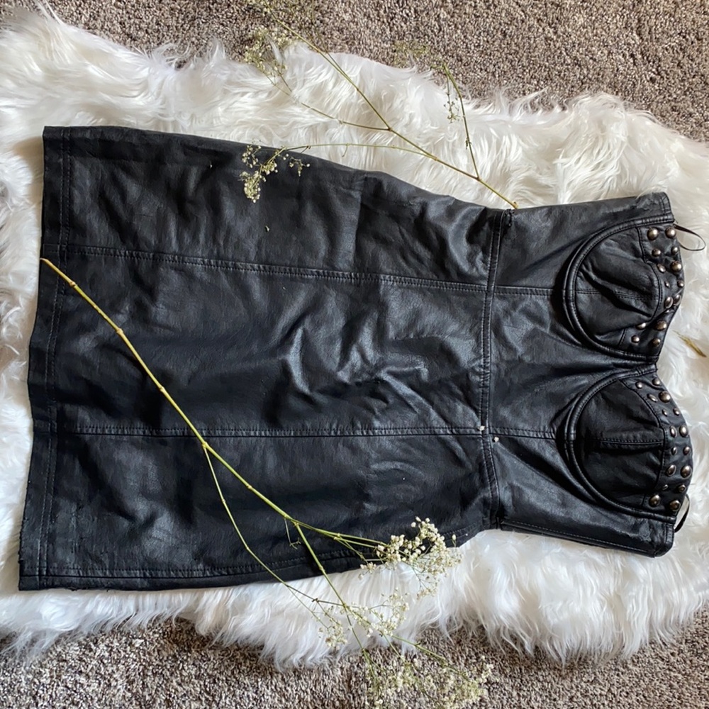 Forever 21 black leather-like mini dress